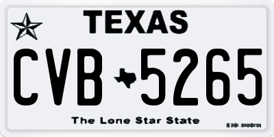 TX license plate CVB5265