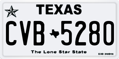 TX license plate CVB5280