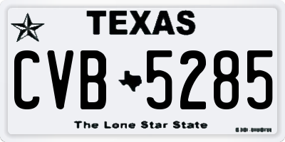 TX license plate CVB5285