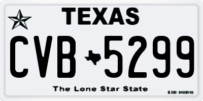 TX license plate CVB5299