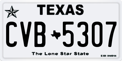 TX license plate CVB5307