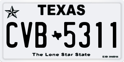 TX license plate CVB5311