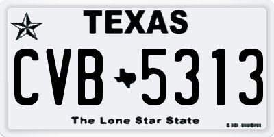 TX license plate CVB5313