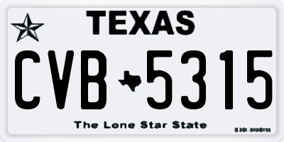 TX license plate CVB5315