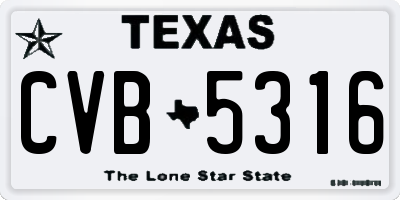 TX license plate CVB5316