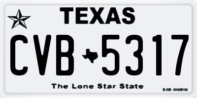 TX license plate CVB5317