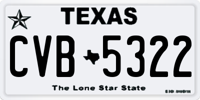 TX license plate CVB5322
