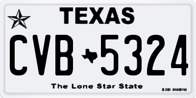 TX license plate CVB5324