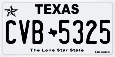 TX license plate CVB5325