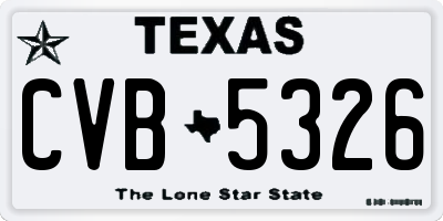TX license plate CVB5326