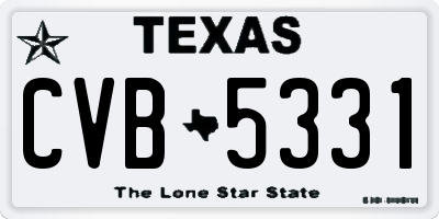 TX license plate CVB5331