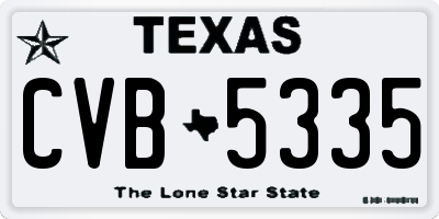 TX license plate CVB5335