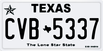 TX license plate CVB5337