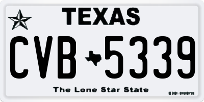 TX license plate CVB5339