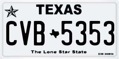 TX license plate CVB5353
