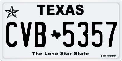 TX license plate CVB5357