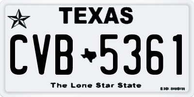 TX license plate CVB5361