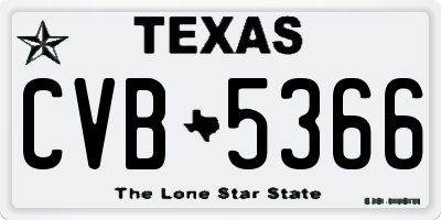 TX license plate CVB5366