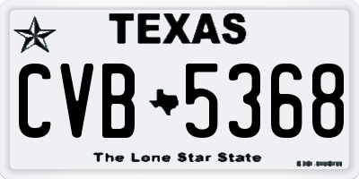 TX license plate CVB5368