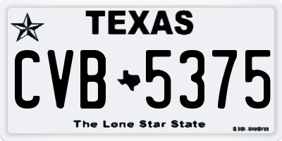 TX license plate CVB5375