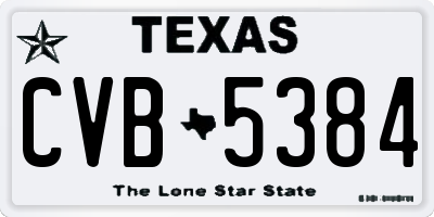 TX license plate CVB5384