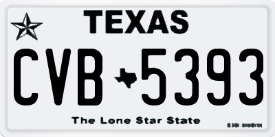 TX license plate CVB5393