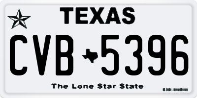 TX license plate CVB5396