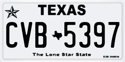 TX license plate CVB5397