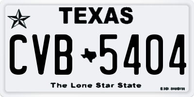 TX license plate CVB5404