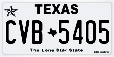 TX license plate CVB5405