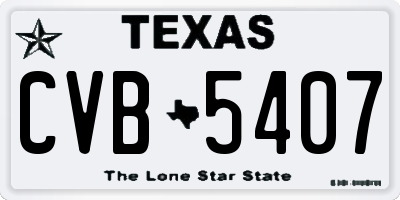 TX license plate CVB5407