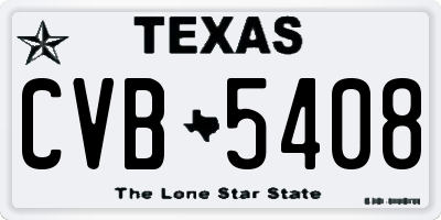 TX license plate CVB5408