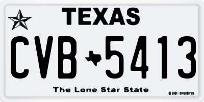 TX license plate CVB5413
