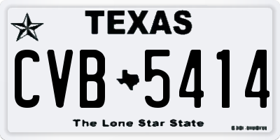TX license plate CVB5414