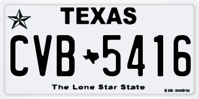 TX license plate CVB5416