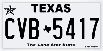 TX license plate CVB5417