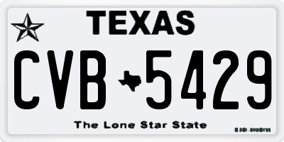 TX license plate CVB5429