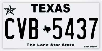 TX license plate CVB5437