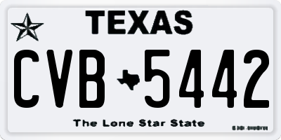 TX license plate CVB5442