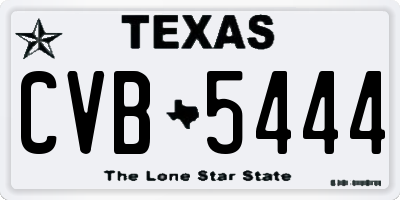 TX license plate CVB5444