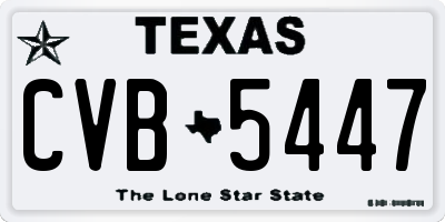 TX license plate CVB5447
