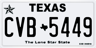 TX license plate CVB5449