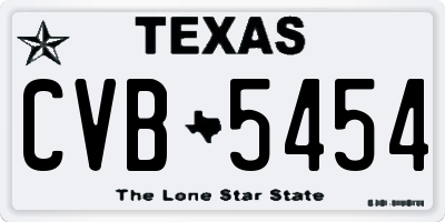 TX license plate CVB5454