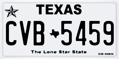 TX license plate CVB5459