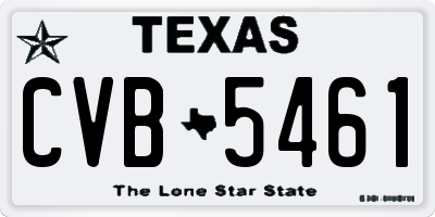 TX license plate CVB5461