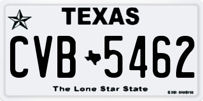 TX license plate CVB5462
