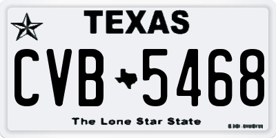 TX license plate CVB5468
