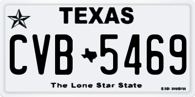 TX license plate CVB5469