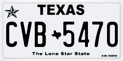 TX license plate CVB5470
