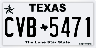 TX license plate CVB5471